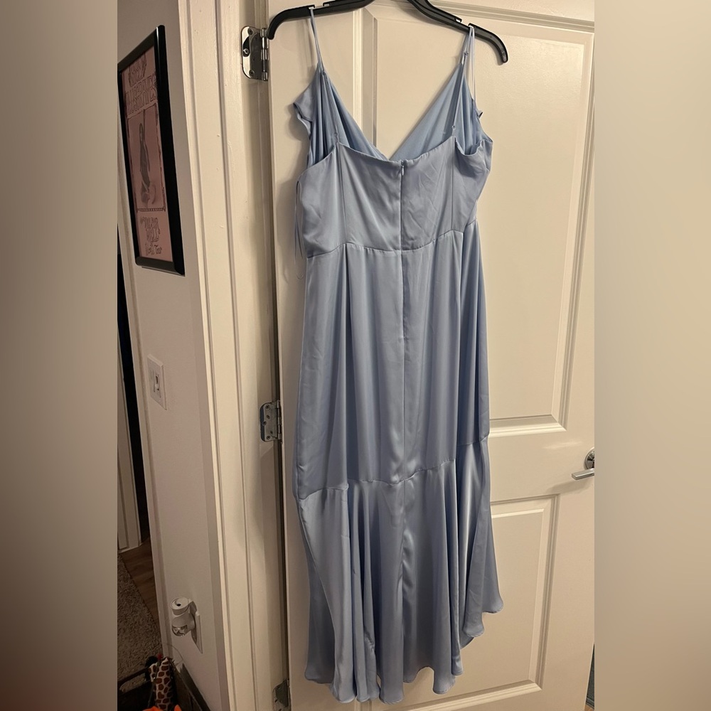 Express Light Blue Asymmetrical Dress - Picture 2 of 3